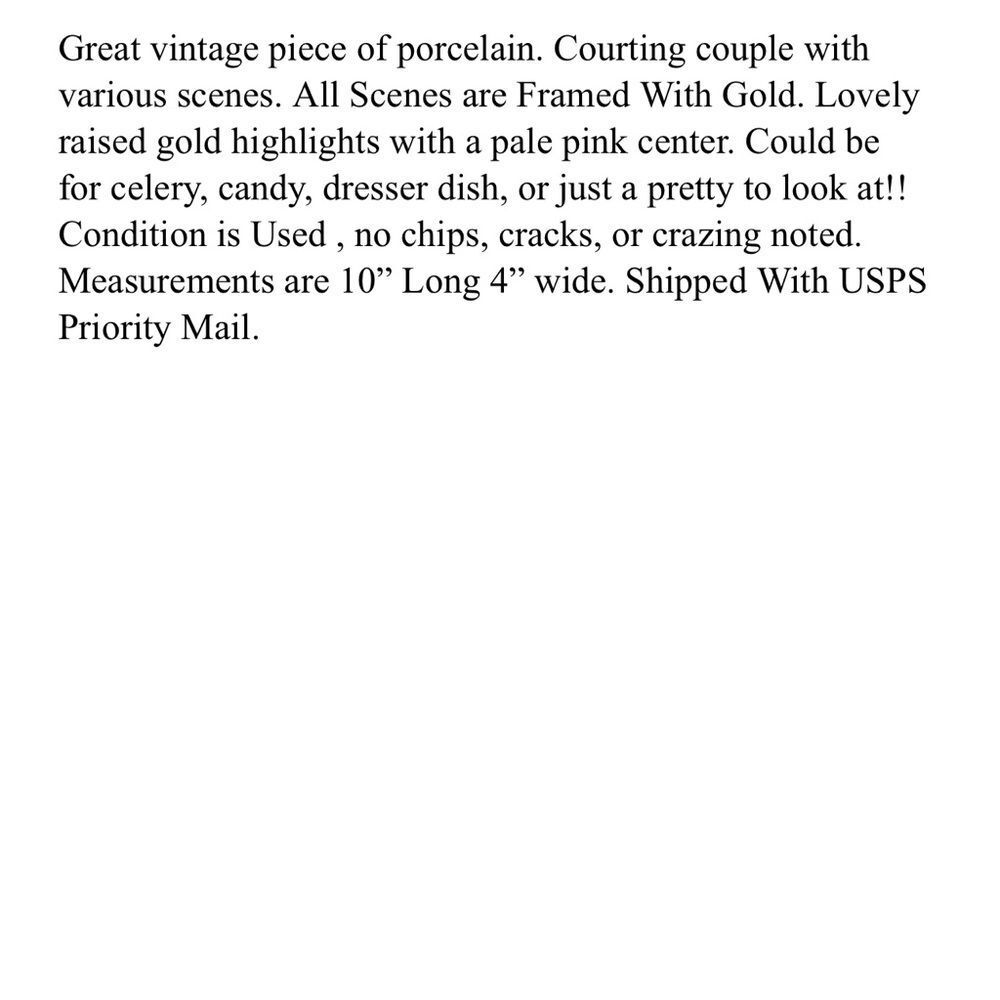 Porcelain Vintage Platter depicting a courting couple!  Beautiful detail - Picture 8 of 8